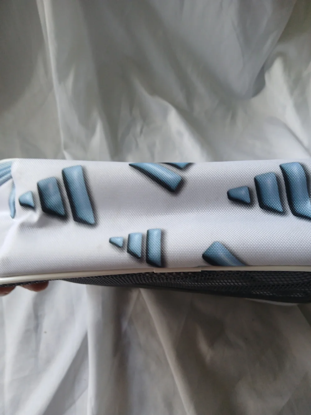 NWT ADIDAS LUNCH BOX BAG INSULATED LOGO 7 1/2 X 10 Baby Blue With Teal